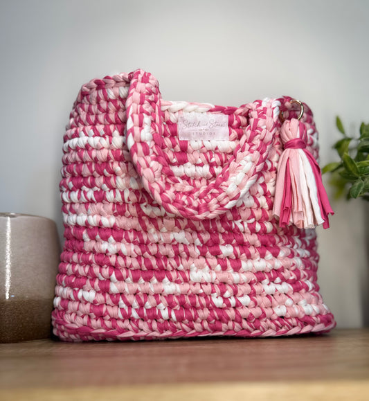 The Studio Tote- in Pink Marble