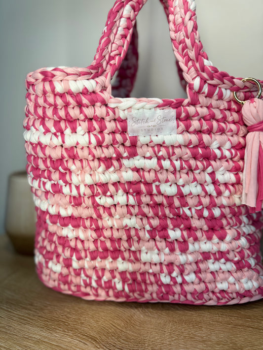 The Studio Tote- in Pink Marble